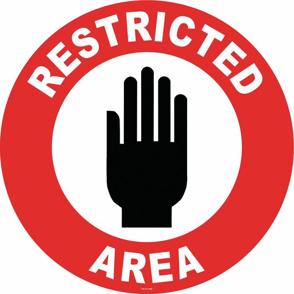 Anti-Slip Floor Sign, 17 in H, 17 in W, Vinyl, Circle, English, FS-17-320