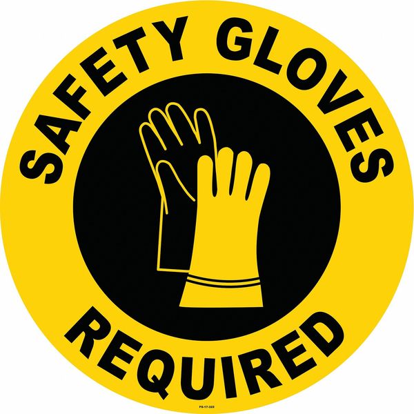 Anti-Slip Floor Sign, 17 in H, 17 in W, Vinyl, Circle, English, FS-17-322
