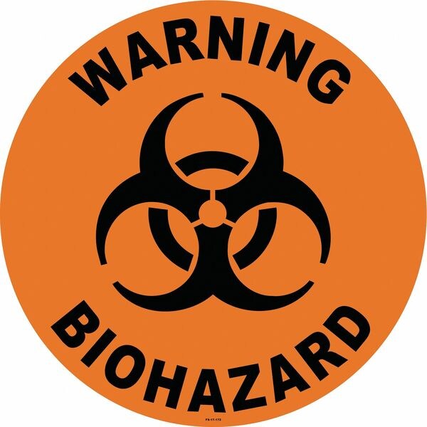Anti-Slip Floor Sign, 17 in H, 17 in W, Vinyl, Circle, English, FS-17-172