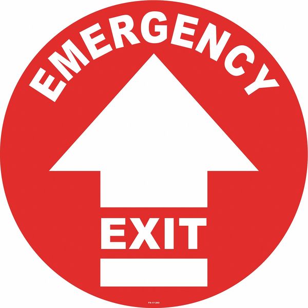Floor Sign, 17 in H, 17 in W, Vinyl, Circle, English, FS-17-202