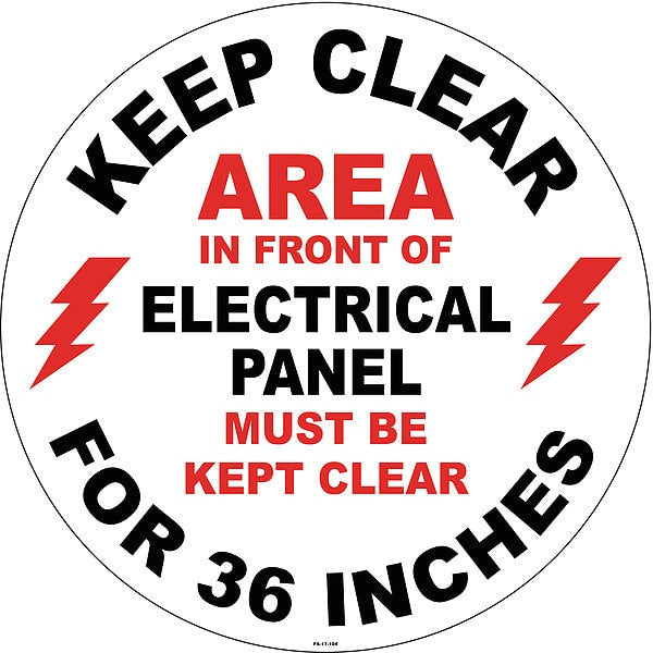 Floor Sign, 17 in H, 17 in W, Vinyl, Circle, English, FS-17-104
