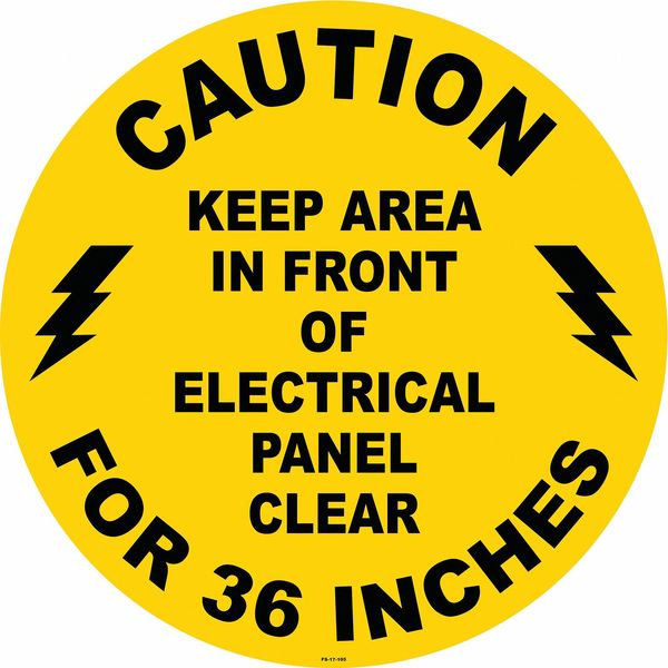 Floor Sign, 17 in H, 17 in W, Vinyl, Circle, English, FS-17-105