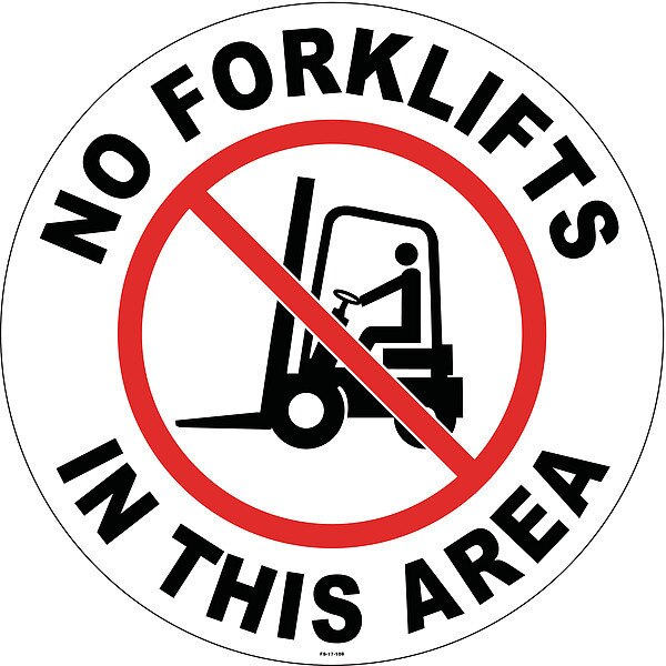 Anti-Slip Floor Sign, 17 in H, 17 in W, Vinyl, Circle, English, FS-17-108