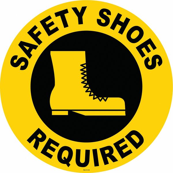 Anti-Slip Floor Sign, 17 in H, 17 in W, Vinyl, Circle, English, FS-17-112