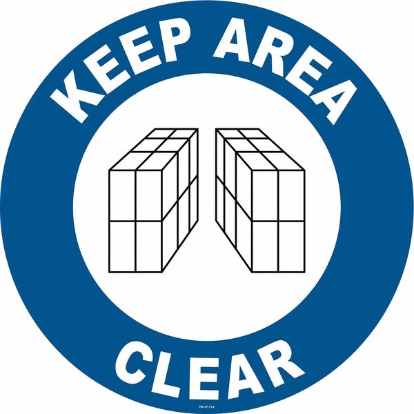 Anti-Slip Floor Sign, 17 in H, 17 in W, Vinyl, Circle, English, FS-17-113
