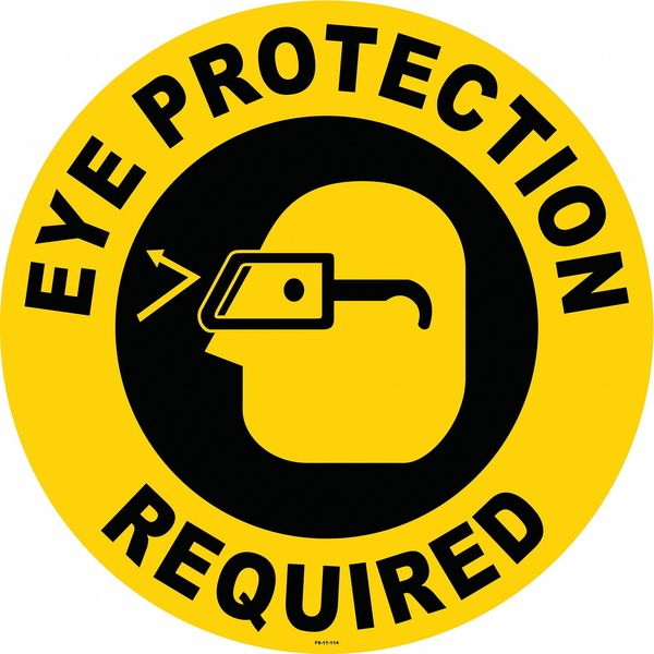 Anti-Slip Floor Sign, 17 in H, 17 in W, Vinyl, Circle, English, FS-17-114