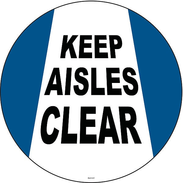 Anti-Slip Floor Sign, 17 in H, 17 in W, Vinyl, Circle, English, FS-17-117