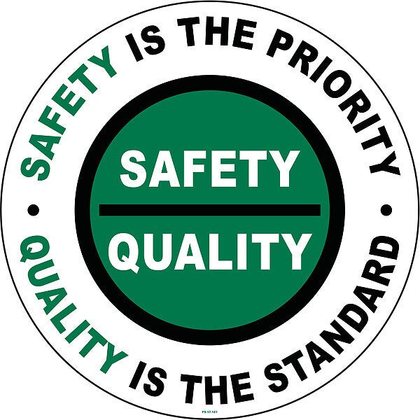 Anti-Slip Floor Sign, 17 in H, 17 in W, Vinyl, Circle, English, FS-17-121