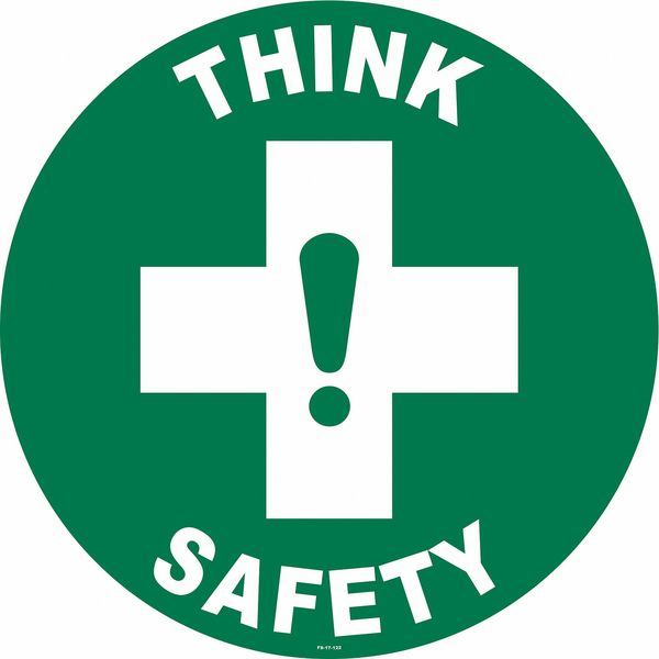 Anti-Slip Floor Sign, 17 in H, 17 in W, Vinyl, Circle, English, FS-17-122