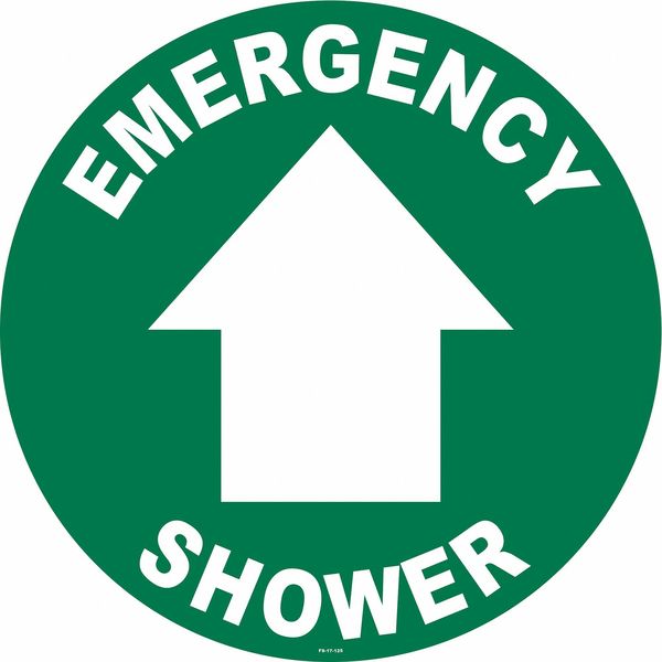 Floor Sign, 17 in H, 17 in W, Vinyl, Circle, English, FS-17-125