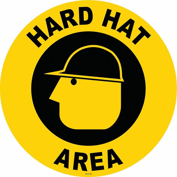 Anti-Slip Floor Sign, 17 in H, 17 in W, Vinyl, Circle, English, FS-17-132