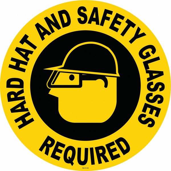 Anti-Slip Floor Sign, 17 in H, 17 in W, Vinyl, Circle, English, FS-17-133