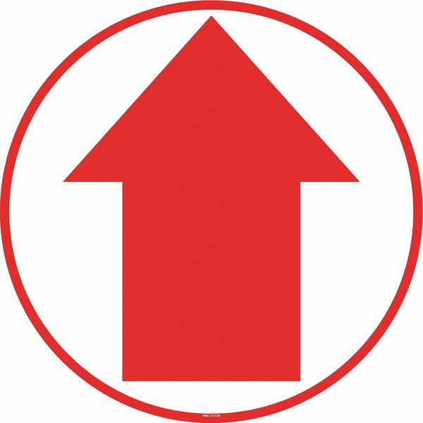 Floor Sign, 17 in H, 17 in W, Vinyl, Circle, English, FS-17-135
