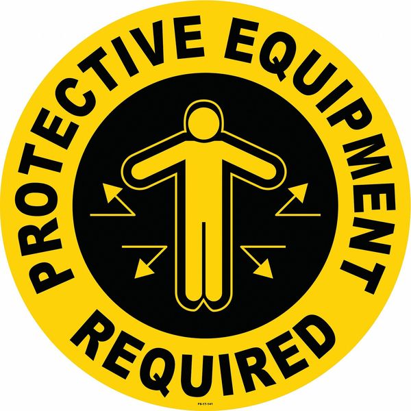 Anti-Slip Floor Sign, 17 in H, 17 in W, Vinyl, Circle, English, FS-17-141