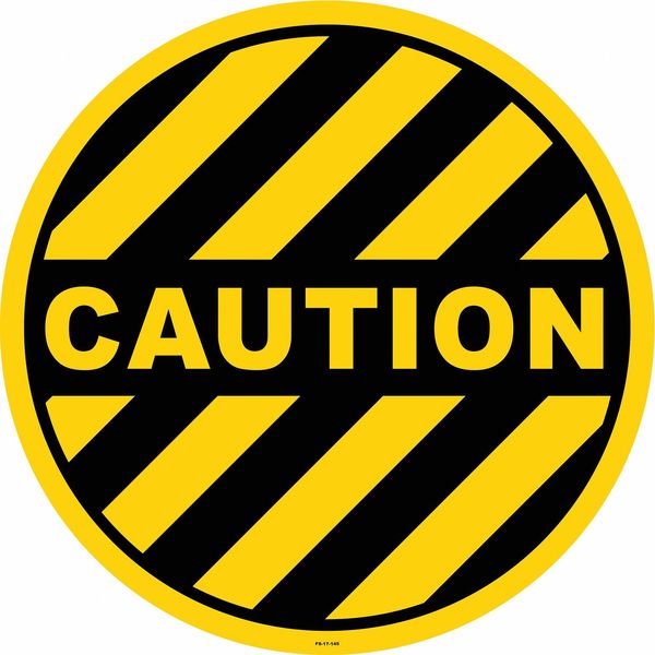 Anti-Slip Floor Sign, 17 in H, 17 in W, Vinyl, Circle, English, FS-17-145