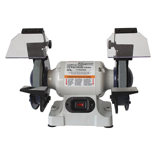 Bench Grinder, 6 in Max. Wheel Dia, 3/4 in Max. Wheel Thickness, 36/60 Grinding Wheel Grit