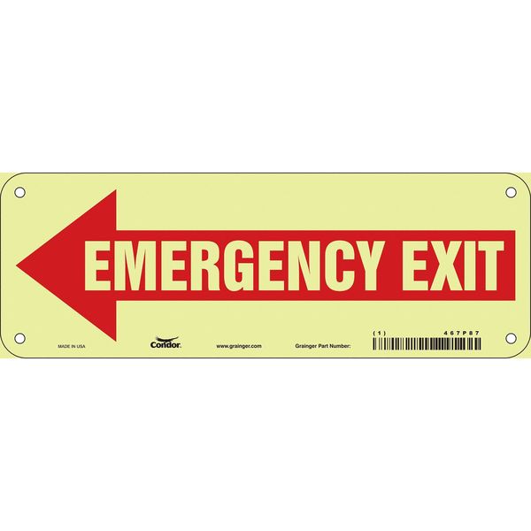 Safety Sign, 3 1/2 x 10 in, Polyethylene