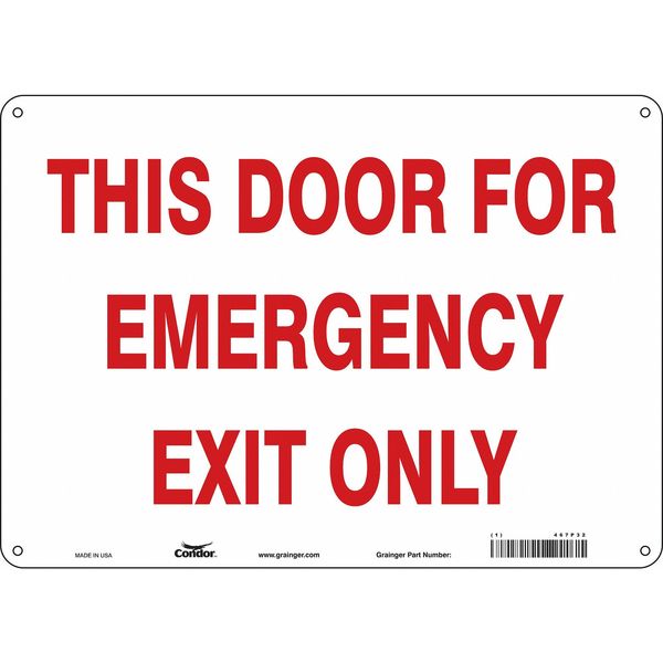 Safety Sign, 10 in x 14 in, Polyethylene