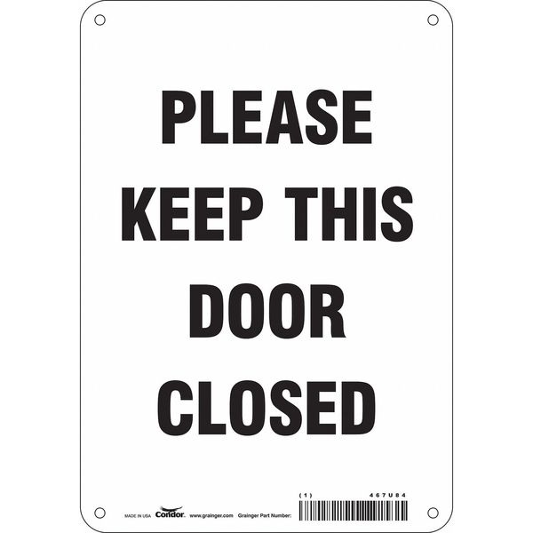 Safety Sign Emergency Exit, 10 in Height, 7 in Width, Aluminum, Horizontal Rectangle, English