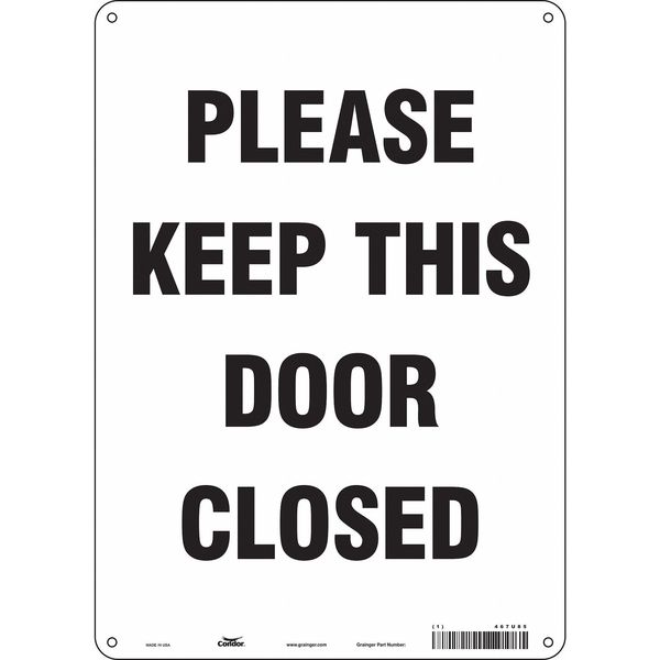 Safety Sign Emergency Exit, 14 in Height, 10 in Width, Aluminum, Vertical Rectangle, English