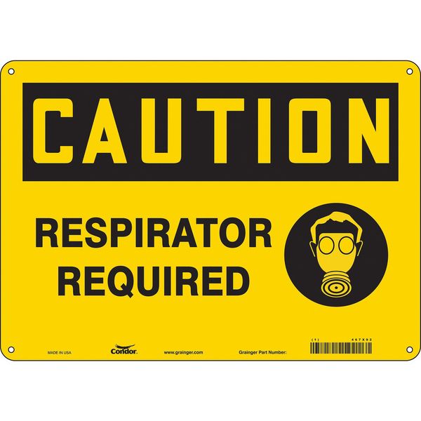 Safety Sign, 10 in Height, 14 in Width, Aluminum, Horizontal Rectangle, English, 467X92