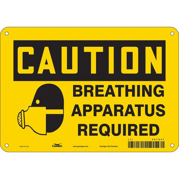 Safety Sign, 7 in Height, 10 in Width, Aluminum, Vertical Rectangle, English, 467X47