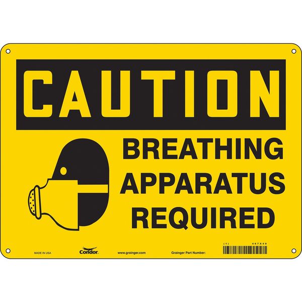 Safety Sign, 10 in Height, 14 in Width, Aluminum, Horizontal Rectangle, English, 467X48