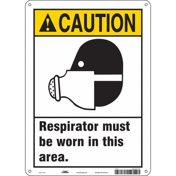 Safety Sign, 14 in Height, 10 in Width, Aluminum, Vertical Rectangle, English, 467Y17