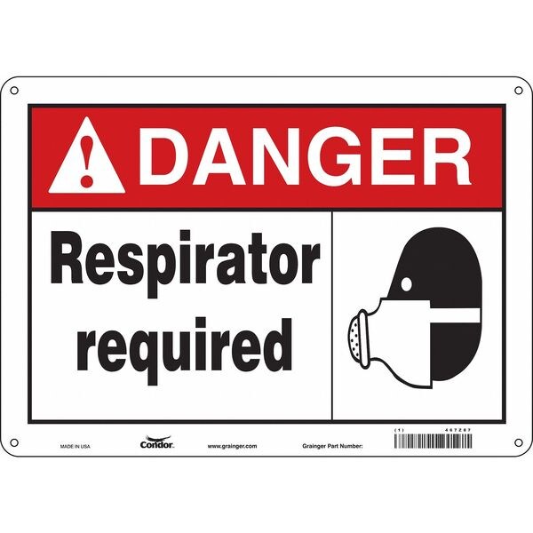 Safety Sign, 10 in Height, 14 in Width, Aluminum, Horizontal Rectangle, English, 467Z87