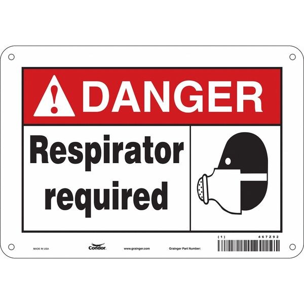 Safety Sign, 7 in Height, 10 in Width, Polyethylene, Vertical Rectangle, English, 467Z92