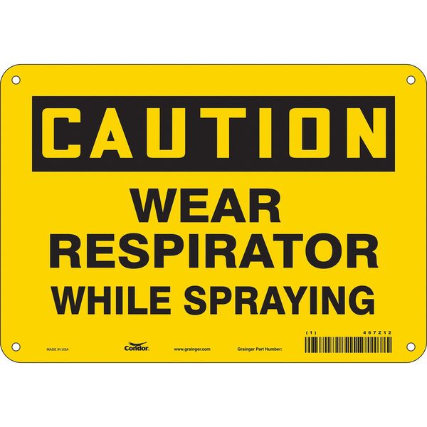 Safety Sign, 7 in Height, 10 in Width, Aluminum, Vertical Rectangle, English, 467Z12