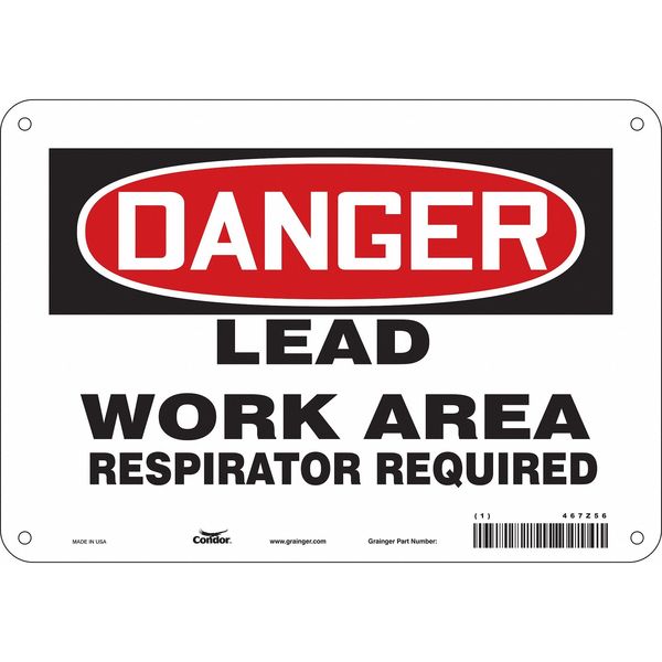 Safety Sign, 7 in Height, 10 in Width, Aluminum, Vertical Rectangle, English, 467Z56
