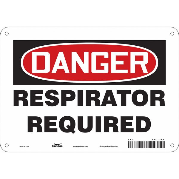 Safety Sign, 7 in Height, 10 in Width, Aluminum, Vertical Rectangle, English, 467Z66
