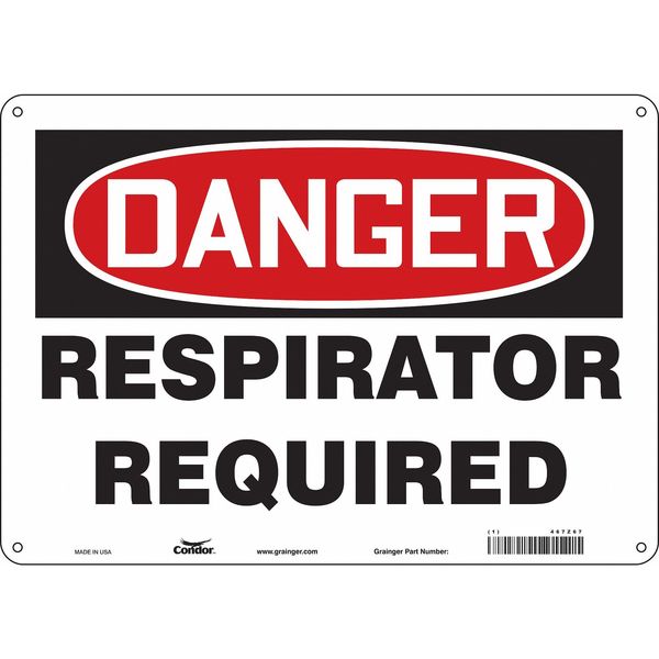 Safety Sign, 10 in Height, 14 in Width, Aluminum, Horizontal Rectangle, English, 467Z67