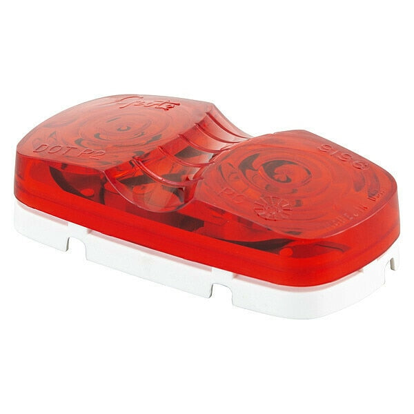 Lamp, Square Corner, 2 Bulb, Duramold, Red