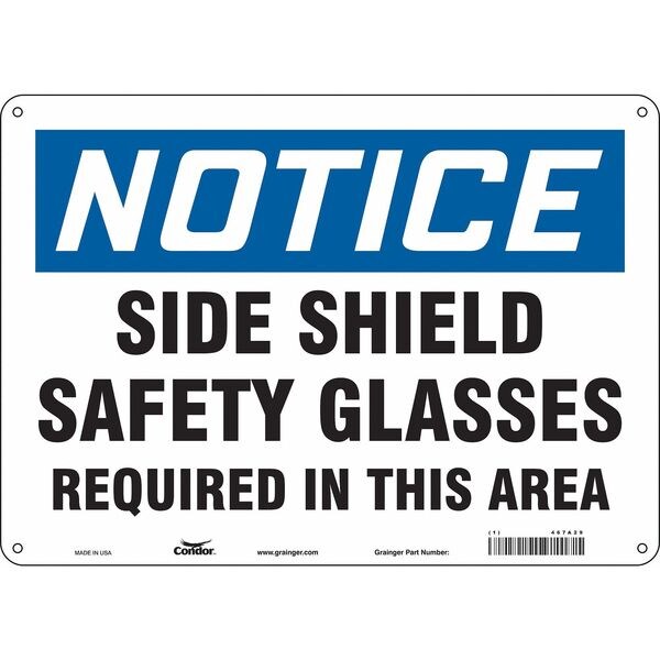 Safety Sign, 10 in Height, 14 in Width, Aluminum, Horizontal Rectangle, English, 467A29