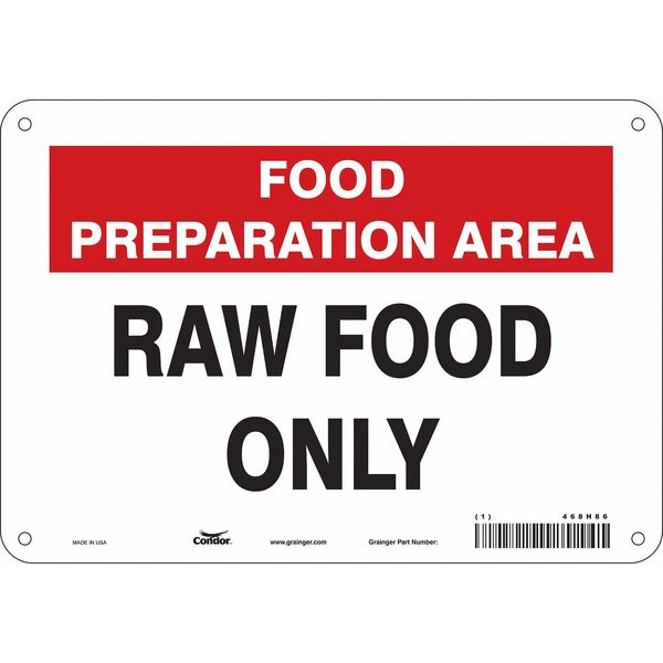 Safety Sign, 7 in Height, 10 in Width, Aluminum, Vertical Rectangle, English, 468H86