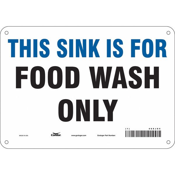 Safety Sign, 7 in Height, 10 in Width, Aluminum, Vertical Rectangle, English, 468J85