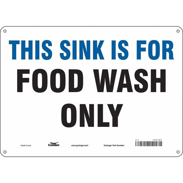Safety Sign, 10 in Height, 14 in Width, Aluminum, Horizontal Rectangle, English, 468J86