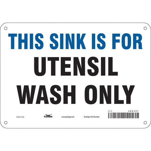 Safety Sign, 7 in Height, 10 in Width, Aluminum, Vertical Rectangle, English, 468J91
