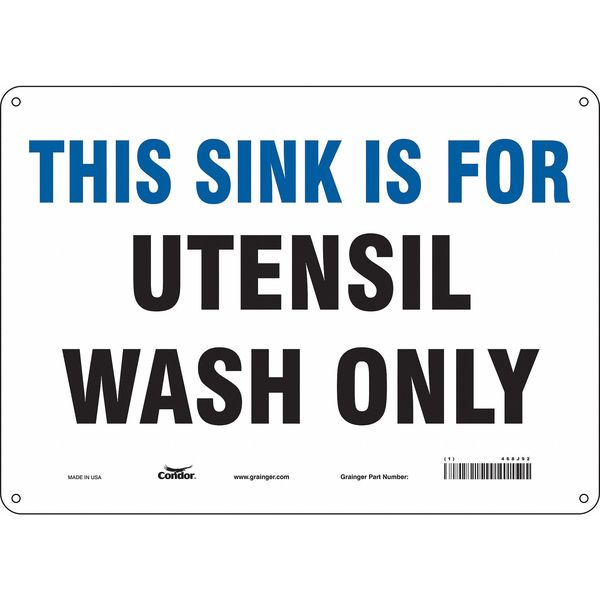 Safety Sign, 10 in Height, 14 in Width, Aluminum, Horizontal Rectangle, English, 468J92