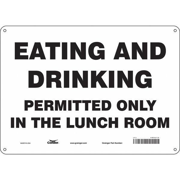 Safety Sign, 10 in Height, 14 in Width, Aluminum, Horizontal Rectangle, English, 468J13