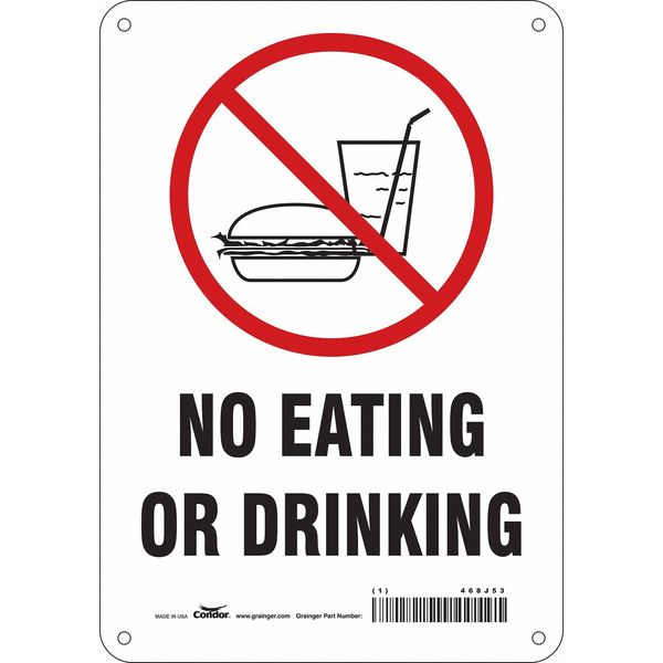 Safety Sign, 10 in Height, 7 in Width, Aluminum, Horizontal Rectangle, English, 468J53