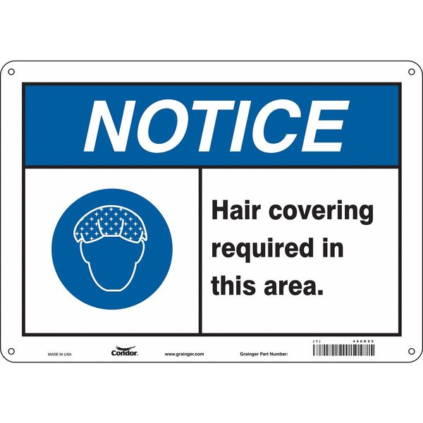 Safety Sign, 10 in Height, 14 in Width, Aluminum, Horizontal Rectangle, English, 468K85