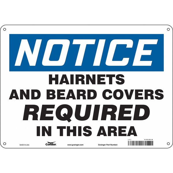 Safety Sign, 10 in Height, 14 in Width, Aluminum, Horizontal Rectangle, English, 468K98