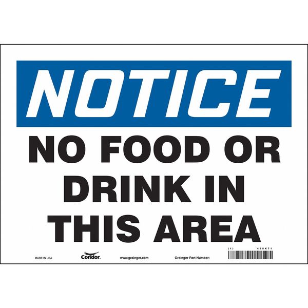 Safety Sign, 10 in Height, 14 in Width, Vinyl, Horizontal Rectangle, English, 468K71
