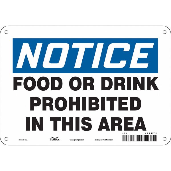 Safety Sign, 7 in Height, 10 in Width, Aluminum, Vertical Rectangle, English, 468K72