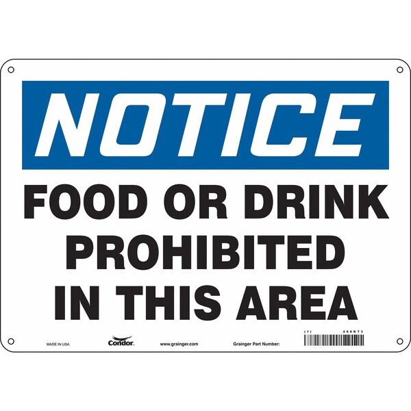Safety Sign, 10 in Height, 14 in Width, Aluminum, Horizontal Rectangle, English, 468K73