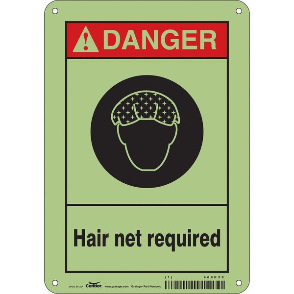 Safety Sign, 10 in Height, 7 in Width, Polyethylene, Horizontal Rectangle, English, 468K28