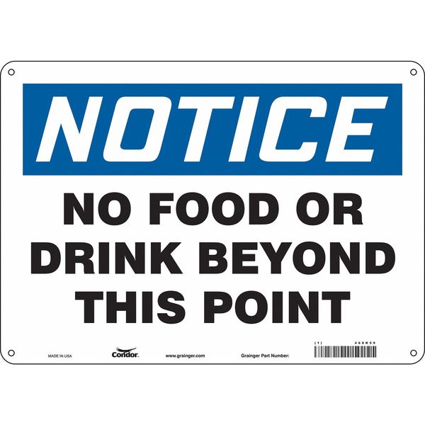 Safety Sign, 10 in Height, 14 in Width, Aluminum, Horizontal Rectangle, English, 468K59